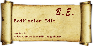 Brüszler Edit névjegykártya